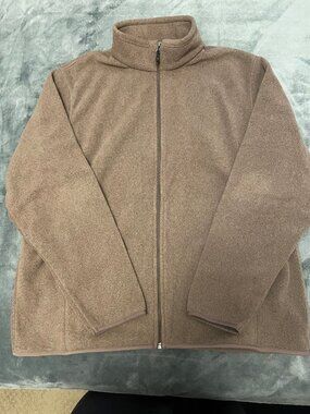 NEW, never worn, Fleece Jacket, Full Zip, Brown, XL